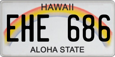 HI license plate EHE686