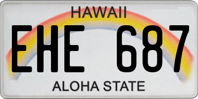 HI license plate EHE687