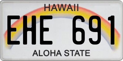 HI license plate EHE691