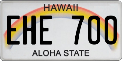 HI license plate EHE700