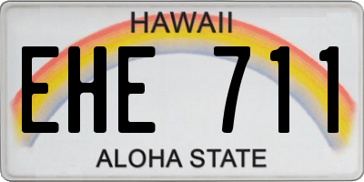 HI license plate EHE711