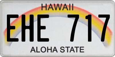 HI license plate EHE717