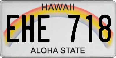 HI license plate EHE718
