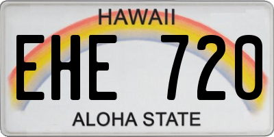 HI license plate EHE720