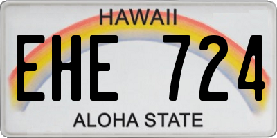 HI license plate EHE724