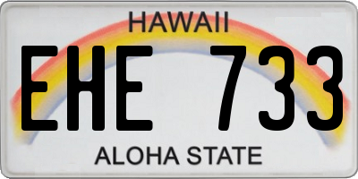 HI license plate EHE733