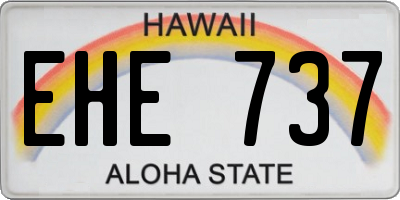 HI license plate EHE737