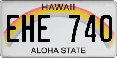 HI license plate EHE740
