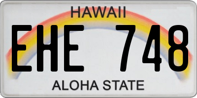 HI license plate EHE748