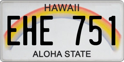 HI license plate EHE751