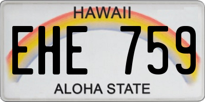 HI license plate EHE759