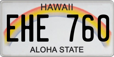 HI license plate EHE760