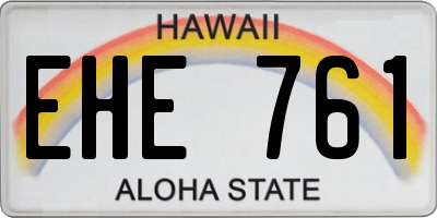 HI license plate EHE761
