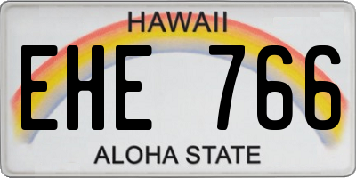 HI license plate EHE766