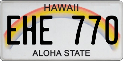 HI license plate EHE770
