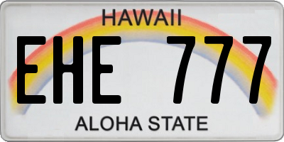 HI license plate EHE777