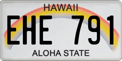 HI license plate EHE791