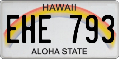 HI license plate EHE793