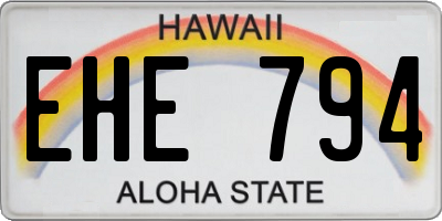HI license plate EHE794