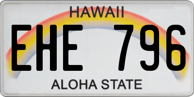 HI license plate EHE796