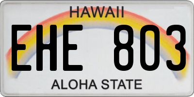 HI license plate EHE803