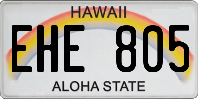 HI license plate EHE805