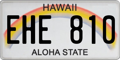 HI license plate EHE810