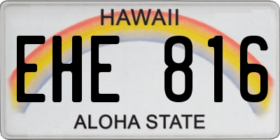 HI license plate EHE816