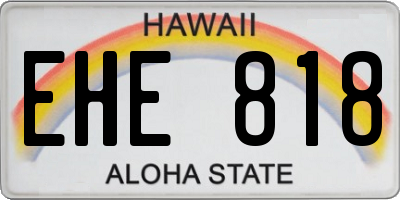 HI license plate EHE818