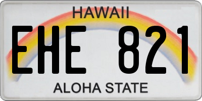 HI license plate EHE821