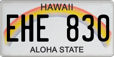 HI license plate EHE830