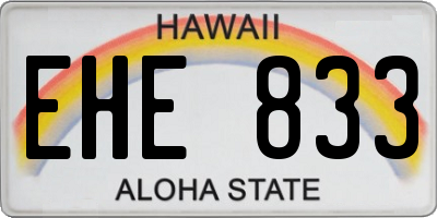 HI license plate EHE833