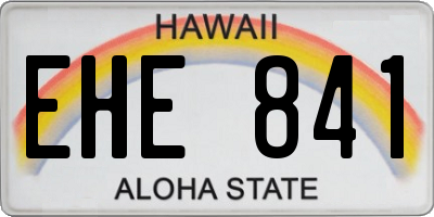 HI license plate EHE841