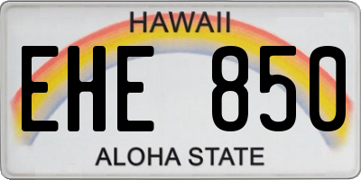HI license plate EHE850
