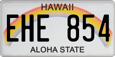 HI license plate EHE854