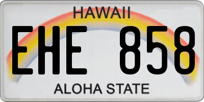 HI license plate EHE858