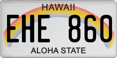 HI license plate EHE860