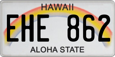HI license plate EHE862