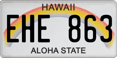 HI license plate EHE863