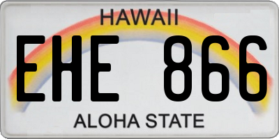 HI license plate EHE866