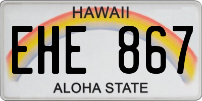 HI license plate EHE867