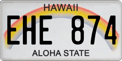 HI license plate EHE874