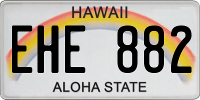 HI license plate EHE882