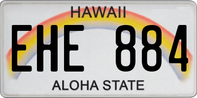 HI license plate EHE884