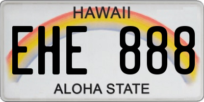HI license plate EHE888