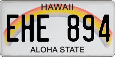 HI license plate EHE894