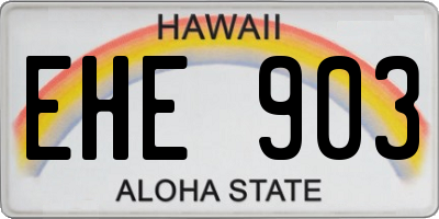 HI license plate EHE903