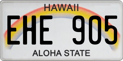 HI license plate EHE905