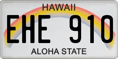 HI license plate EHE910
