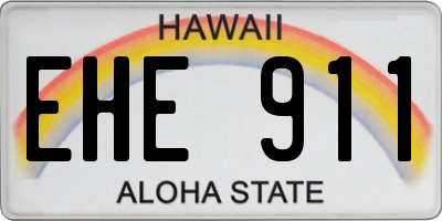 HI license plate EHE911